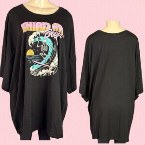 Third Eye Blind +4 Black Skeleton Surfing Band Graphic Short Sleeve Relaxed Tee